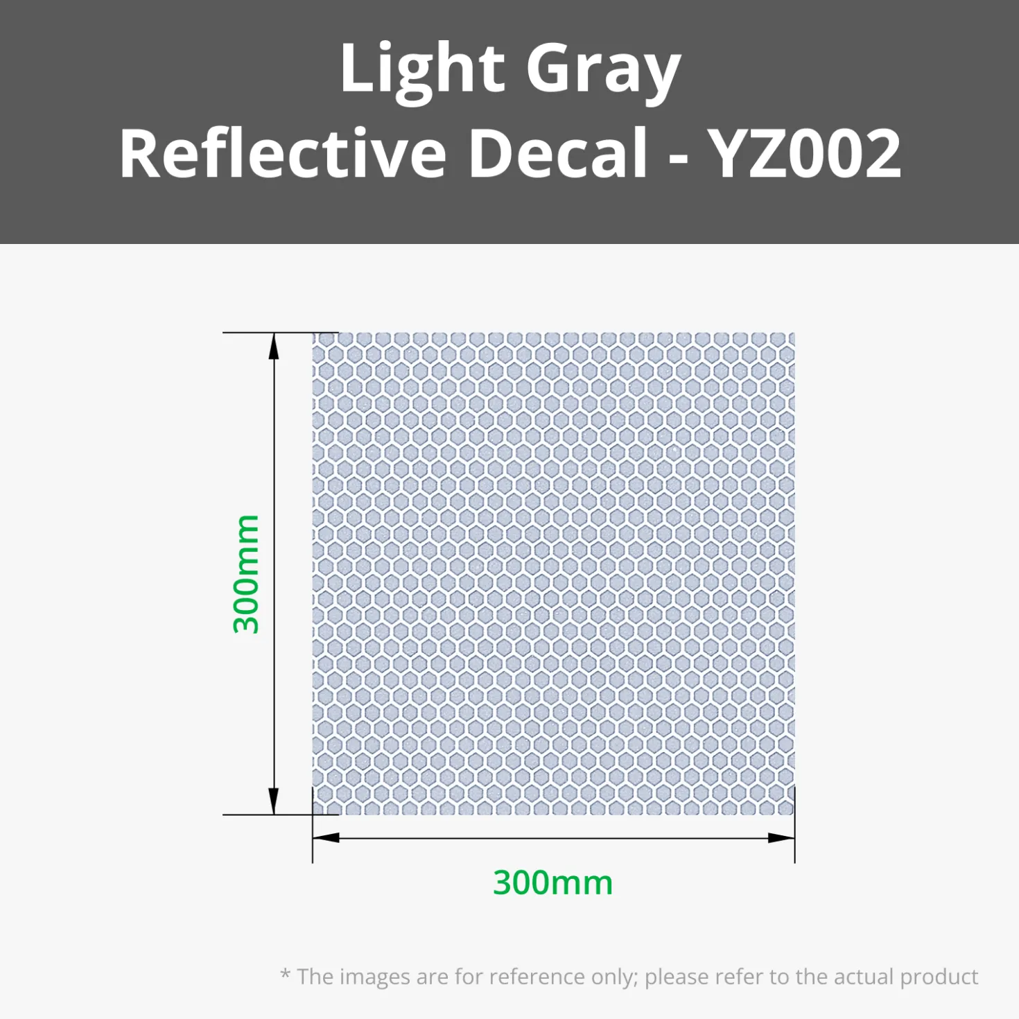 Bambu Lab - Light Grey Reflective Decal Sheet (5pcs)