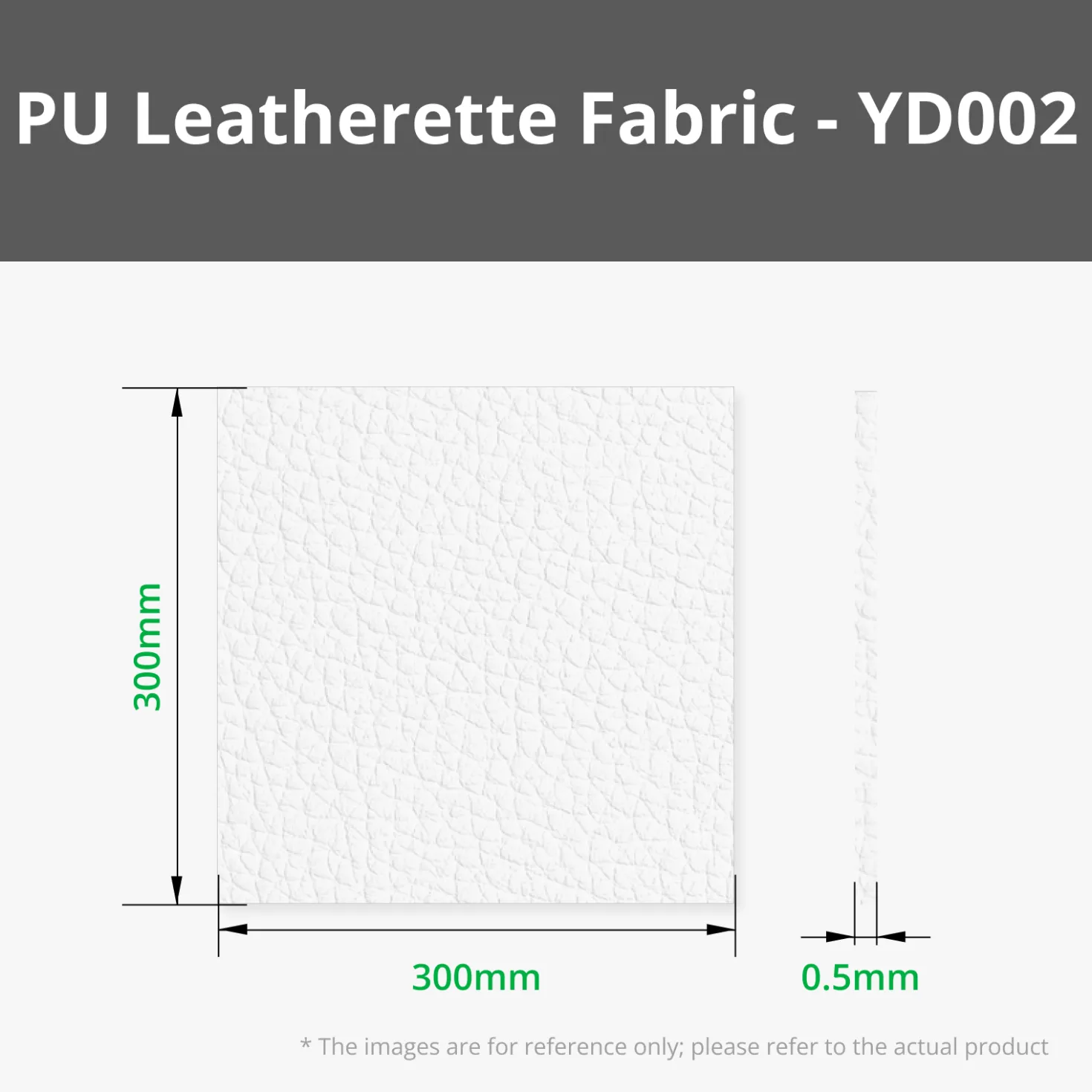Bambu Lab - Pebbled PU Leatherette Fabric - White (5pcs)