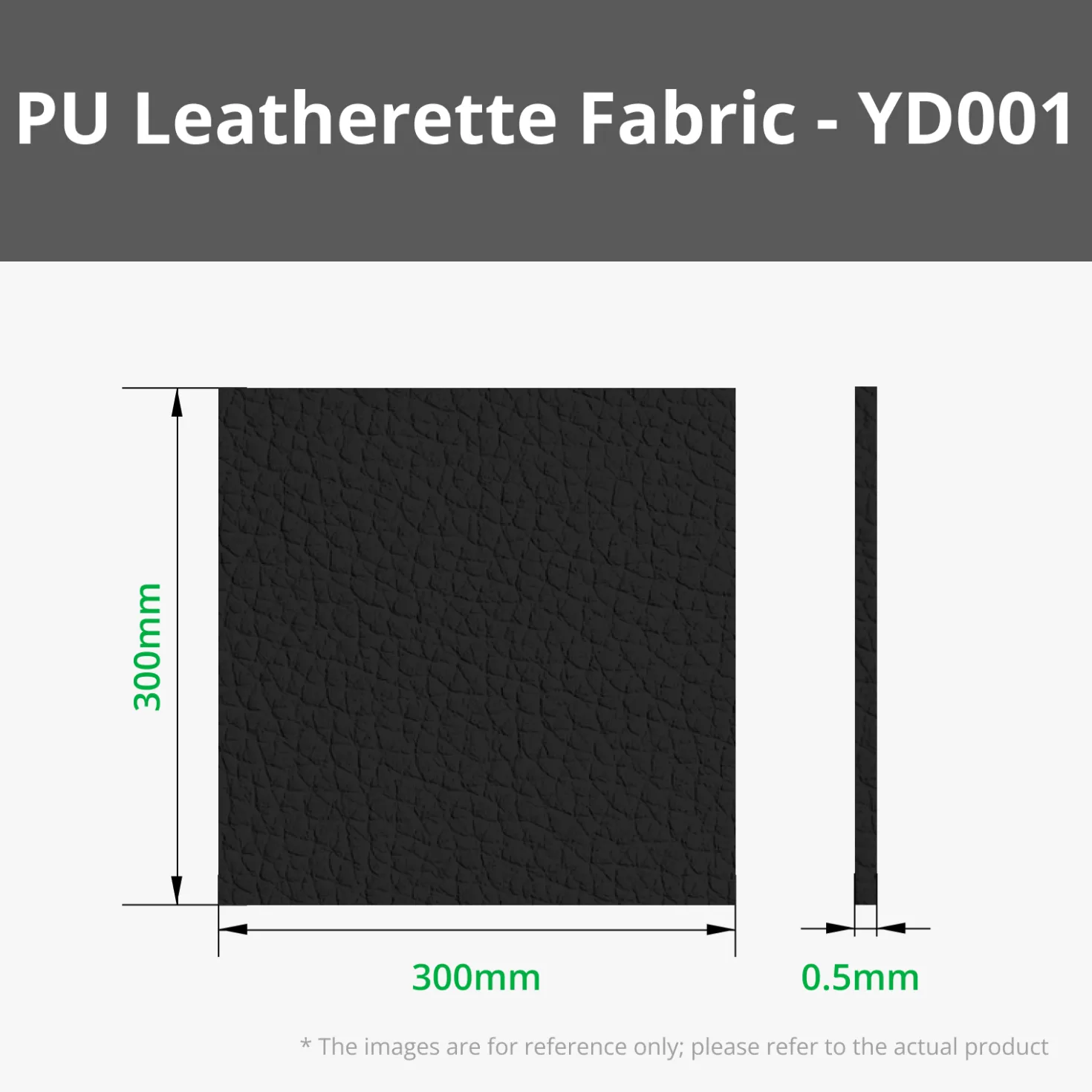 Bambu Lab - Pebbled PU Leatherette Fabric - Black (5pcs)
