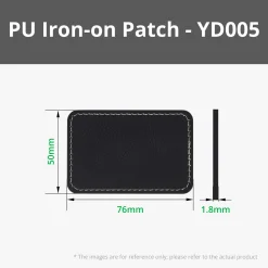 Bambu Lab - Rectangular PU Iron-on Patch - Black to Silver (10pcs)