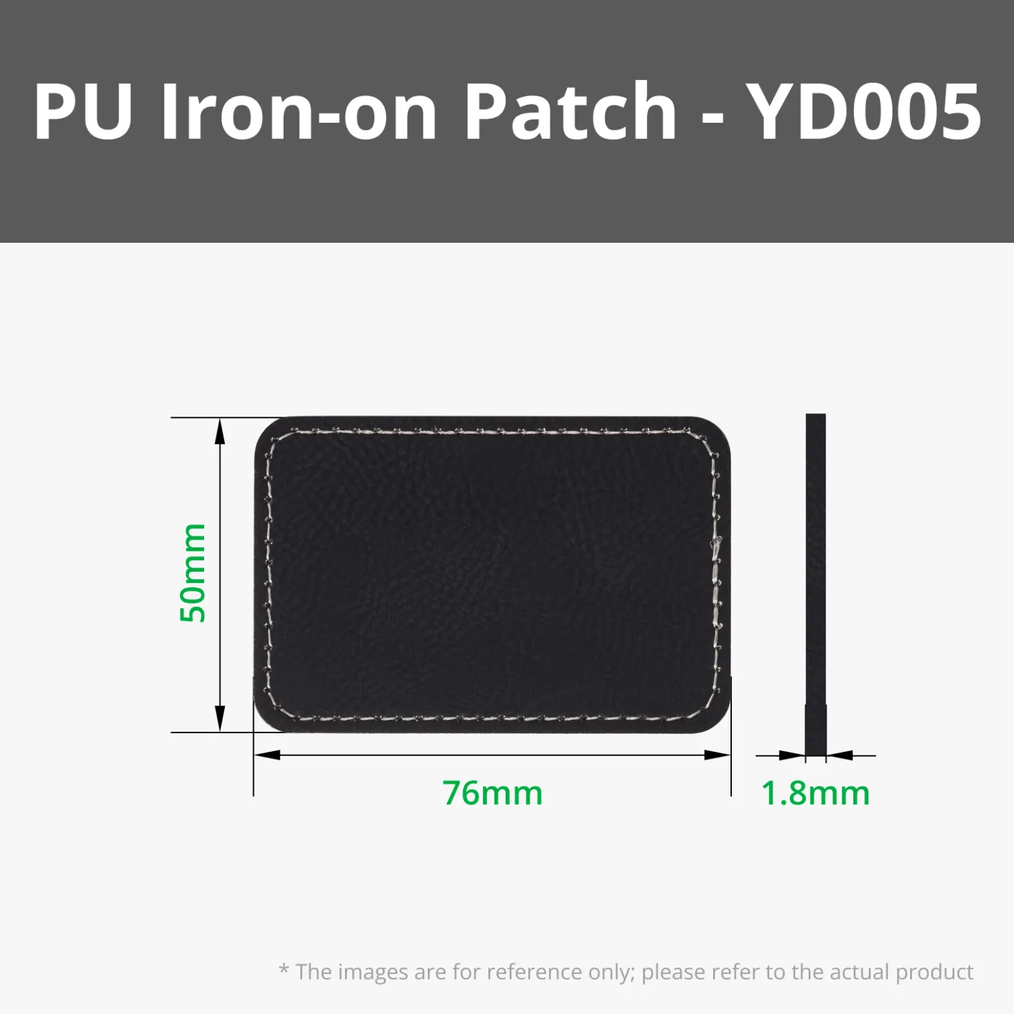 Bambu Lab - Rectangular PU Iron-on Patch - Black to Silver (10pcs)