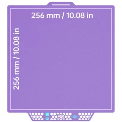 BIQU - Panda Buildplate - CryoGrip Pro - Glacier (Fine Texture) Purple - P2S, X1/P1/A1 Series - 258x275mm