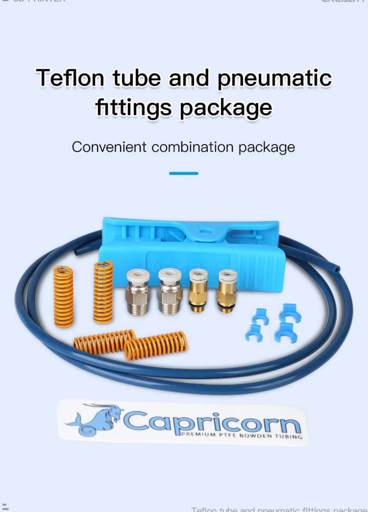 Creality 3D - Capricorn Teflon Tube and Pneumatic Fittings Package