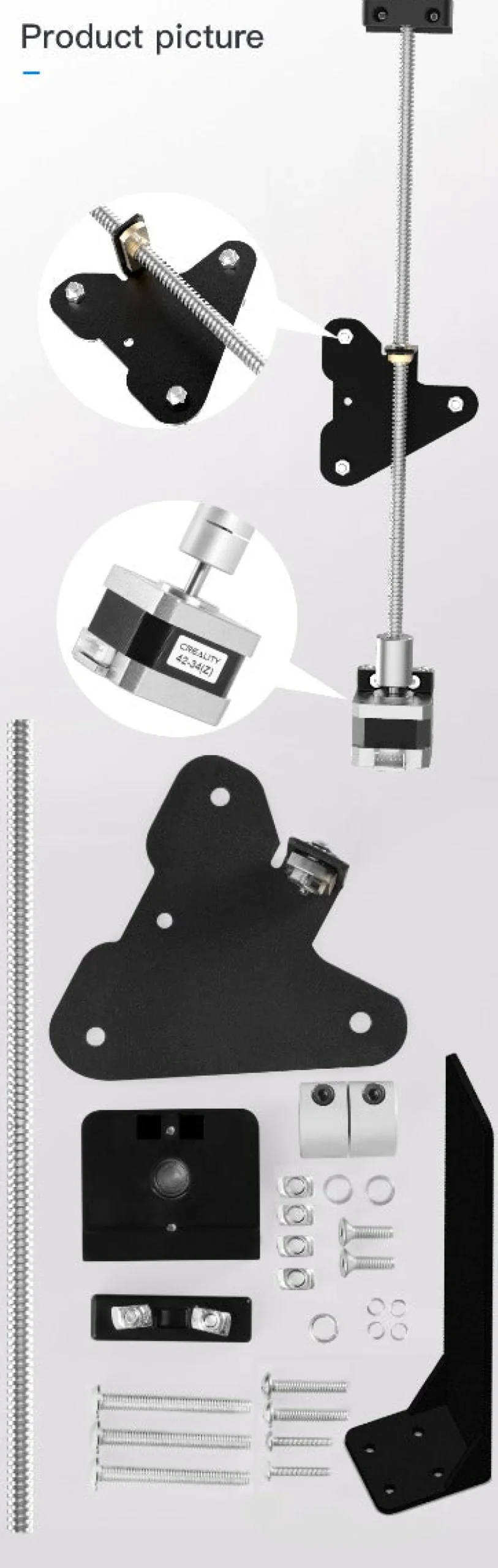 Creality 3D - Dual Screw Rod Upgrade Kit Double Screw Stepper Motor - Ex. Ender 3 V2