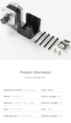 Creality 3D - X-axis Motor Kit with Endstop Switch - Ex. Ender-3 V2