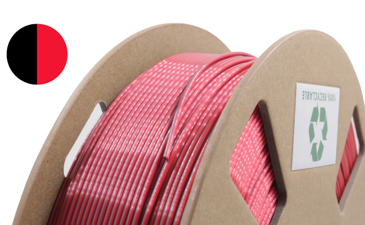 3DE Premium - BiColor - PLA Silky - Red & Black - 1.75mm - 1kg