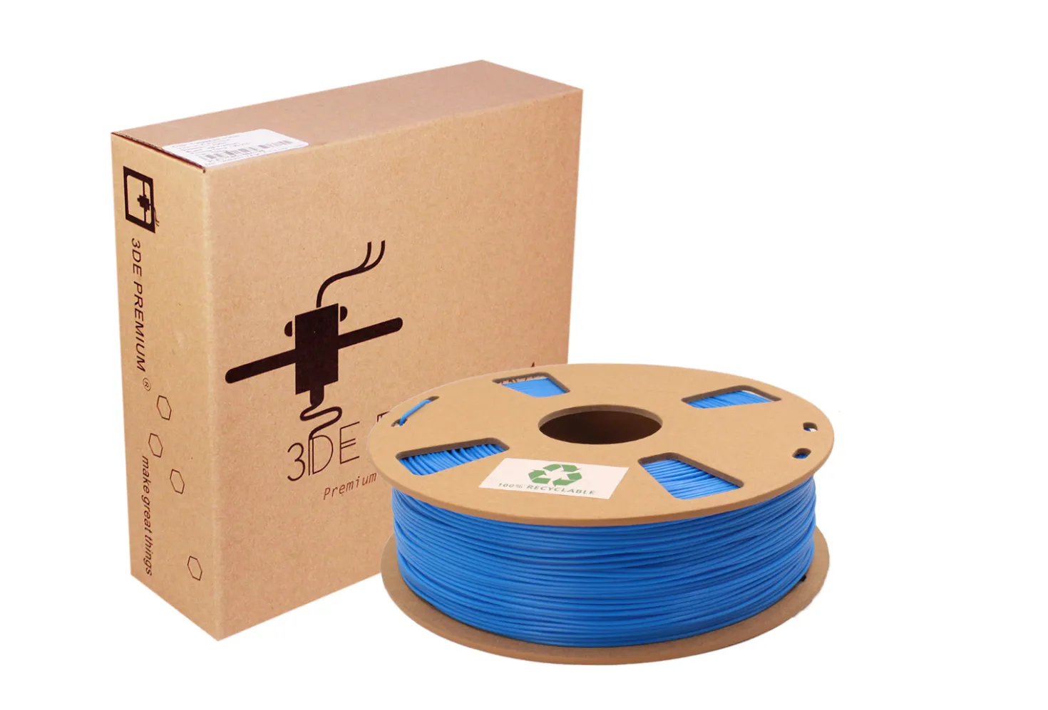 3DE Premium - PEBA Flexible PLA - 54D - All Blue - 1.75mm - 1kg