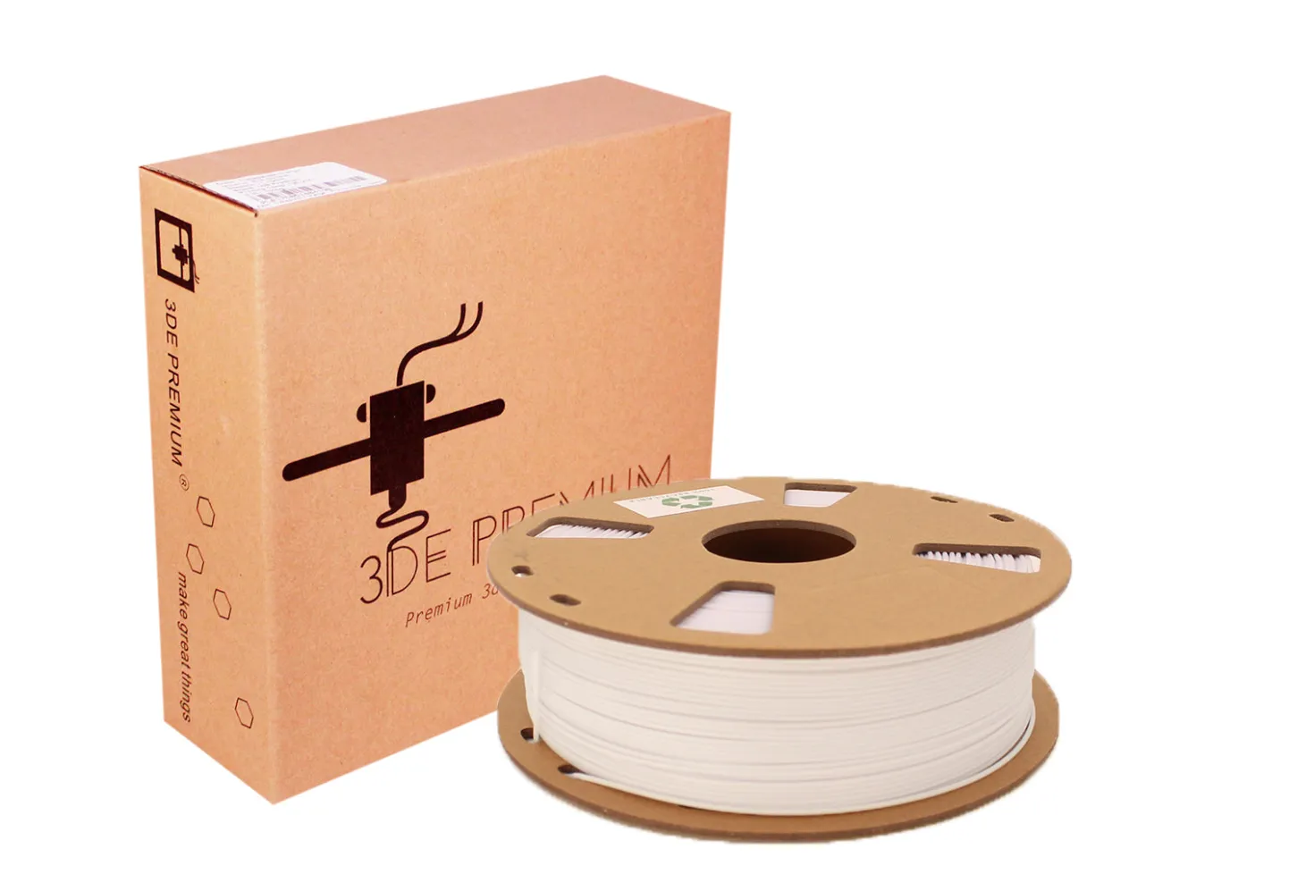 3DE Premium - PETG - Solid White - 2.85mm - 1kg