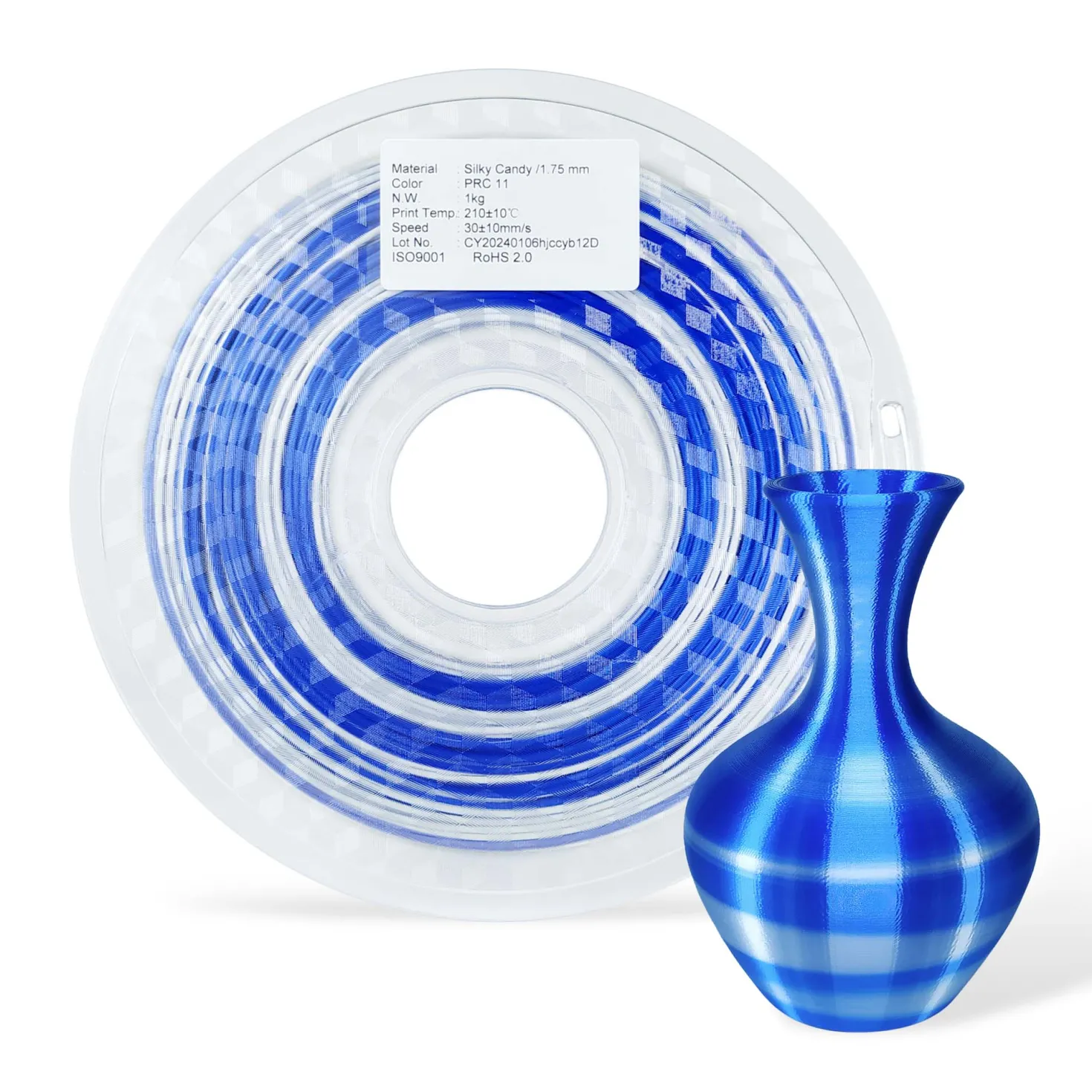 3DE Premium - PLA - Candy Rainbow - Blue, White V1 - 1.75mm - 1kg - Limited Edition