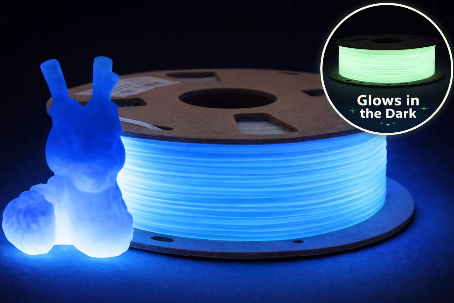 3DE Premium - PLA - Glowing Blue - 1.75mm - 1kg