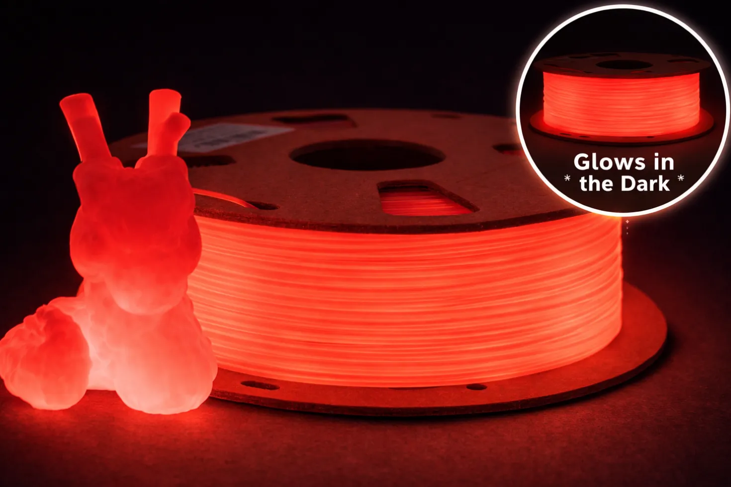 3DE Premium - PLA - Glowing Red - 1.75mm - 1kg