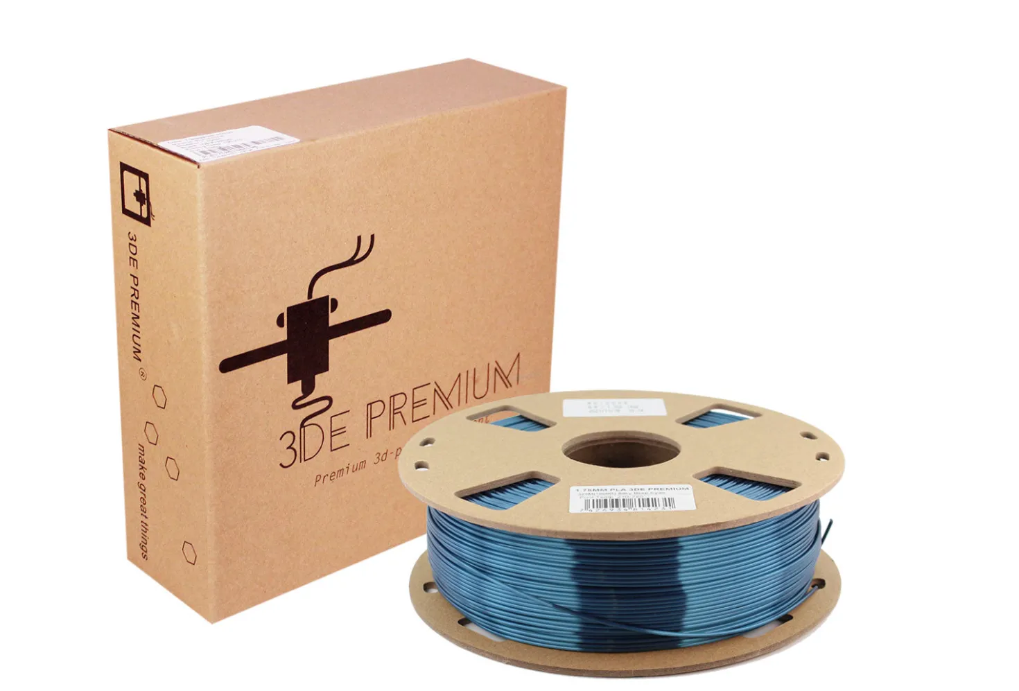 3DE Premium - PLA Silky - Deep Cyan - 1.75mm - 1kg