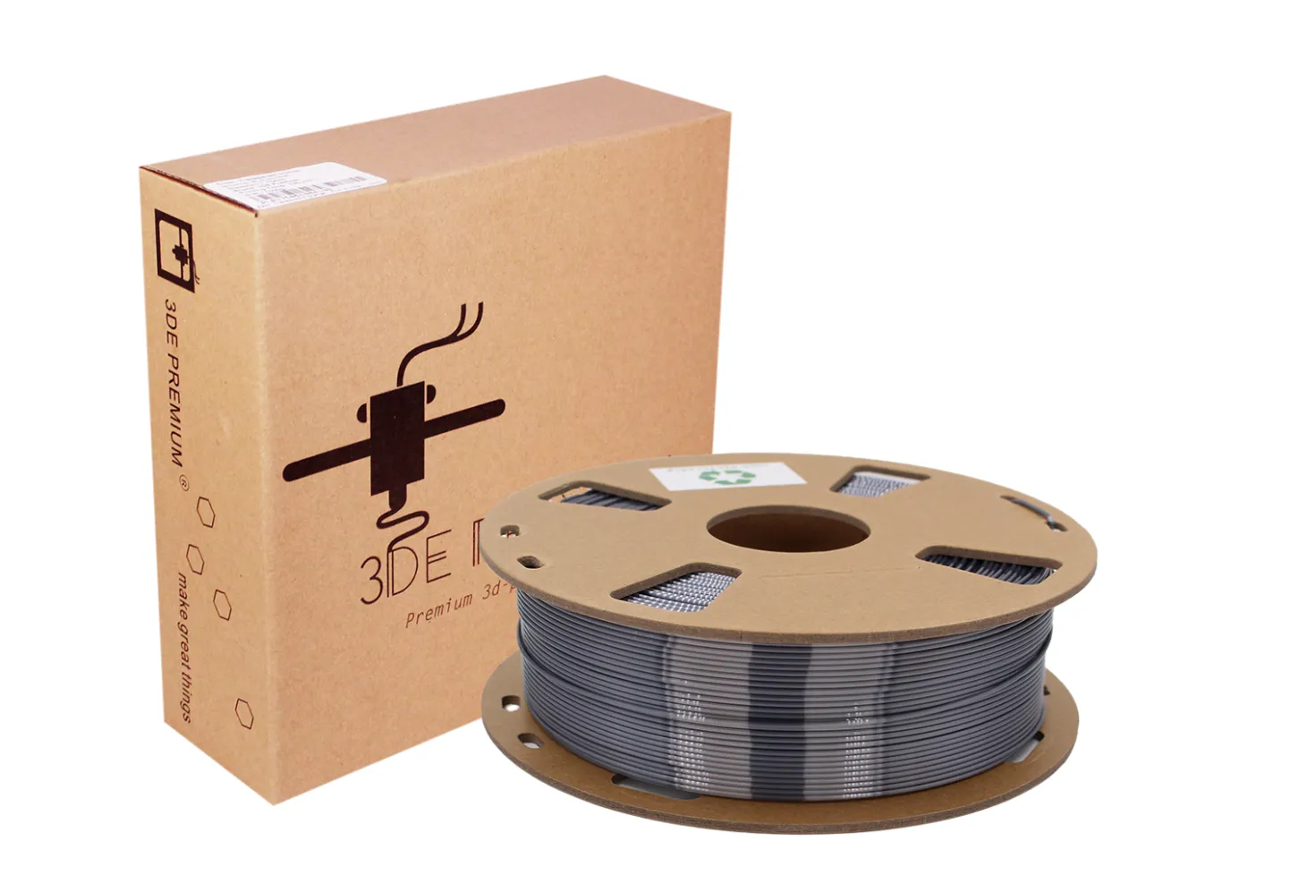 3DE Premium - PLA Silky - Iron Grey - 1.75mm - 1kg