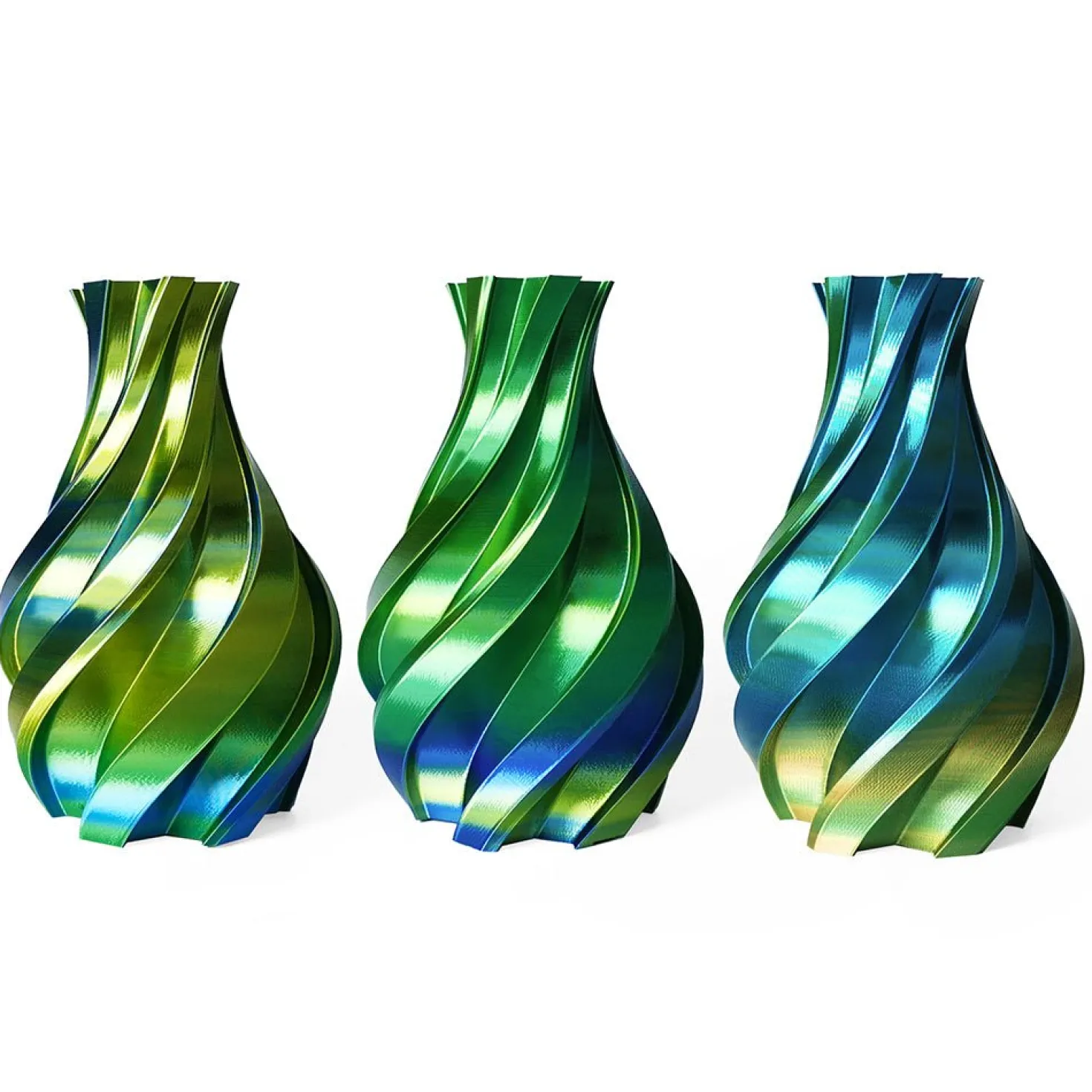 3DE Premium - PLA Silky - Tricolor Gold, Green and Blue - 1.75mm - 1kg