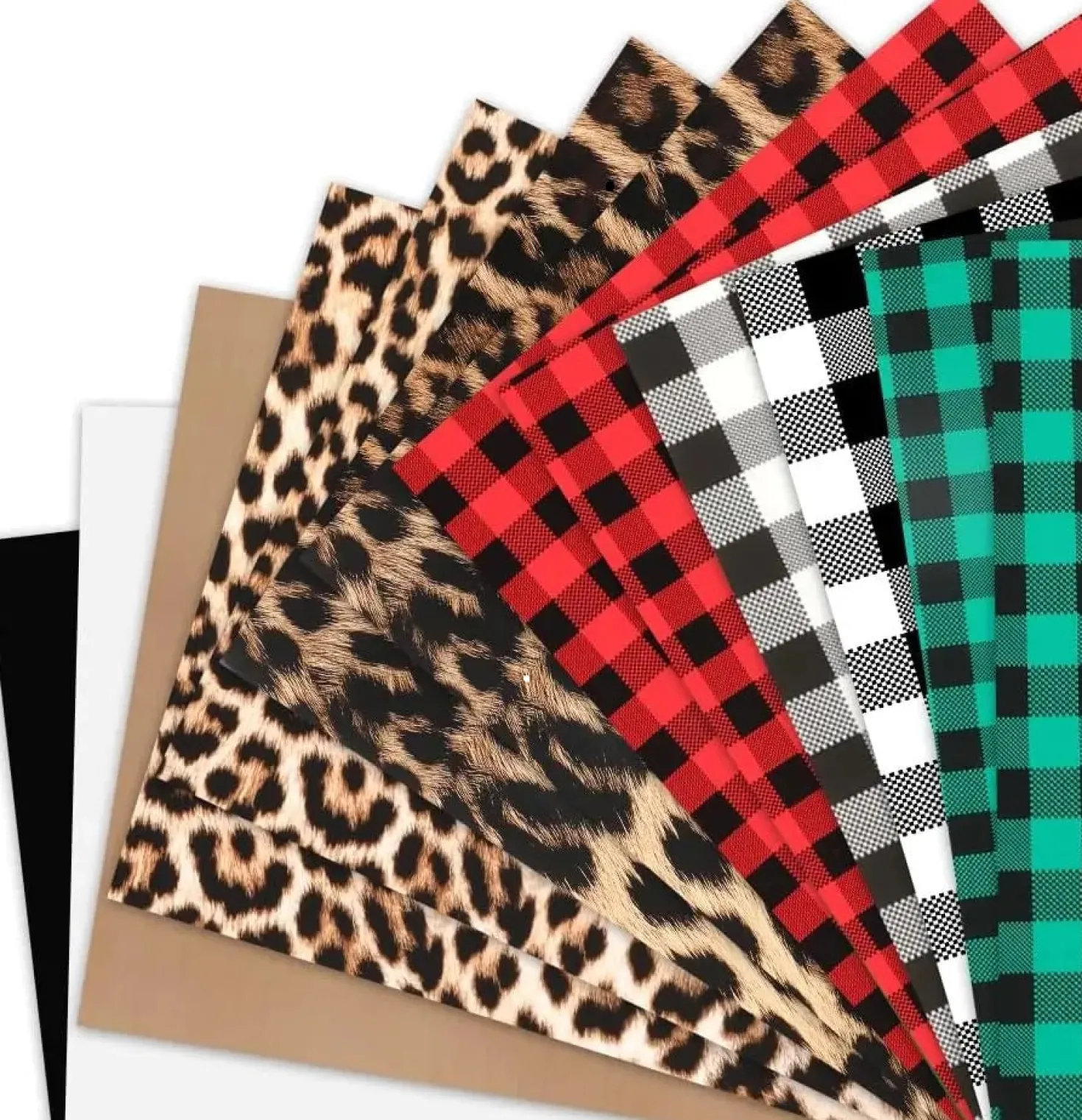 HTVRONT - (Christmas Pattern) Buffalo Plaid Heat Transfer Vinyl Sheets - 12 ark