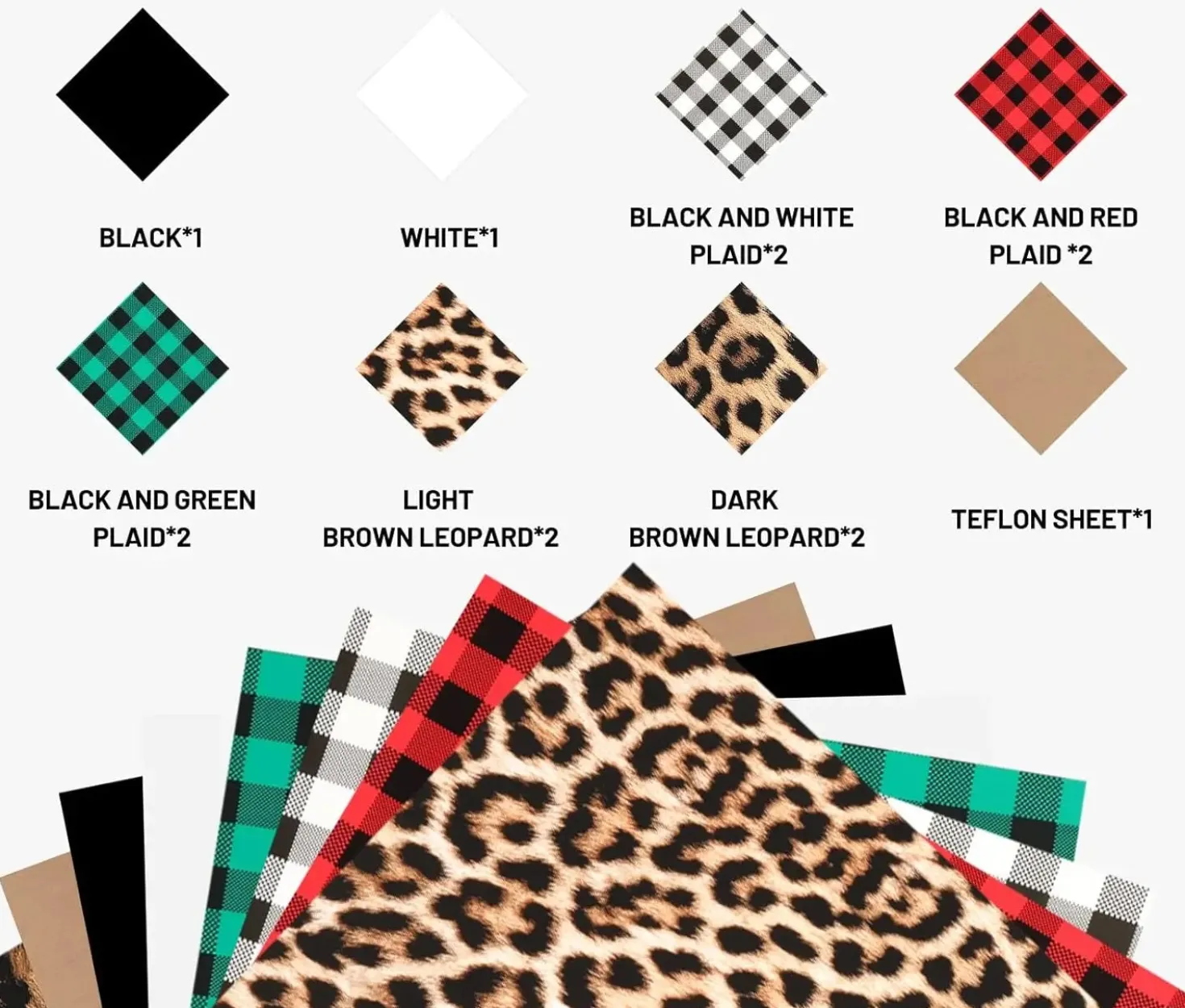 HTVRONT - (Christmas Pattern) Buffalo Plaid Heat Transfer Vinyl Sheets - 12 ark