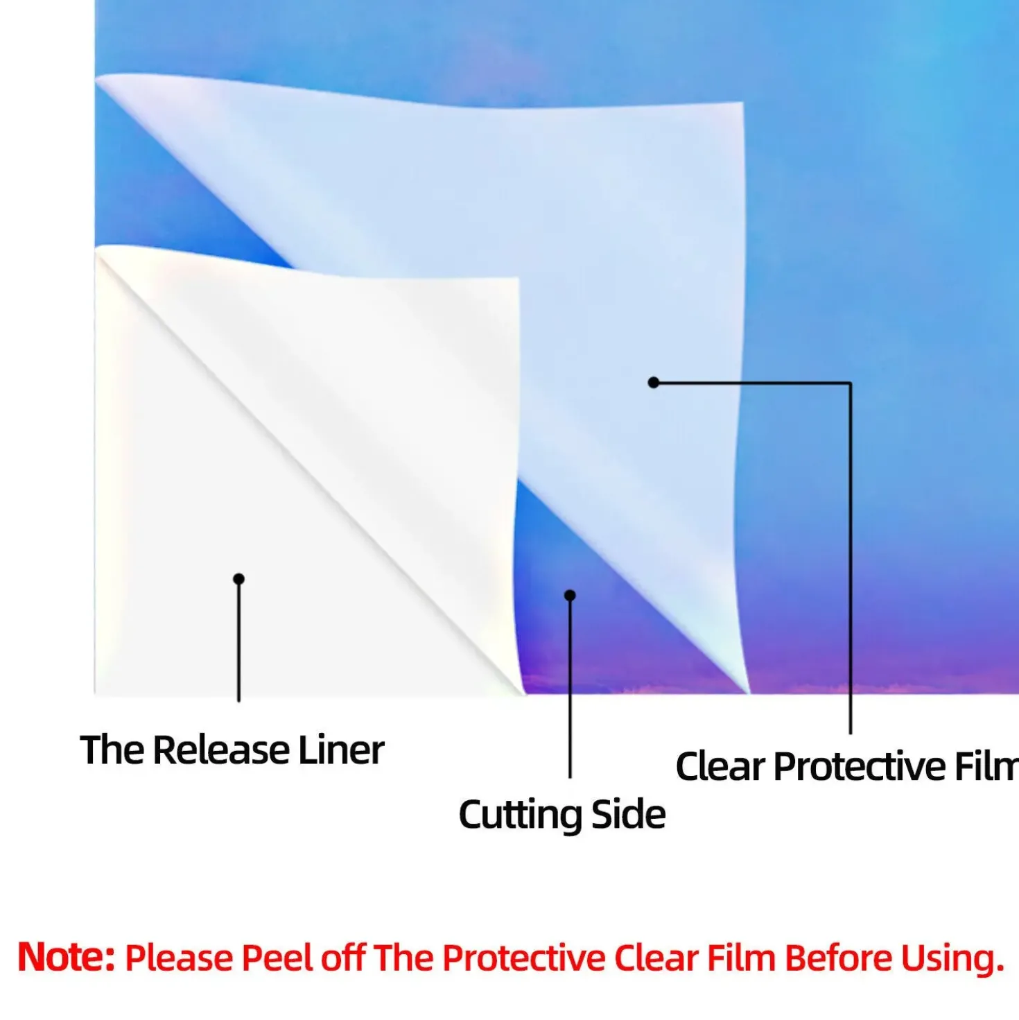 HTVRONT - Holographic Adhesive Vinyl Roll - Silver