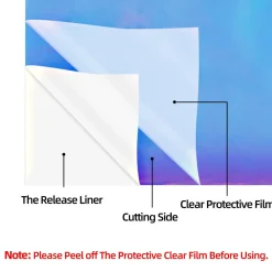HTVRONT - Holographic Adhesive Vinyl Roll - Pink