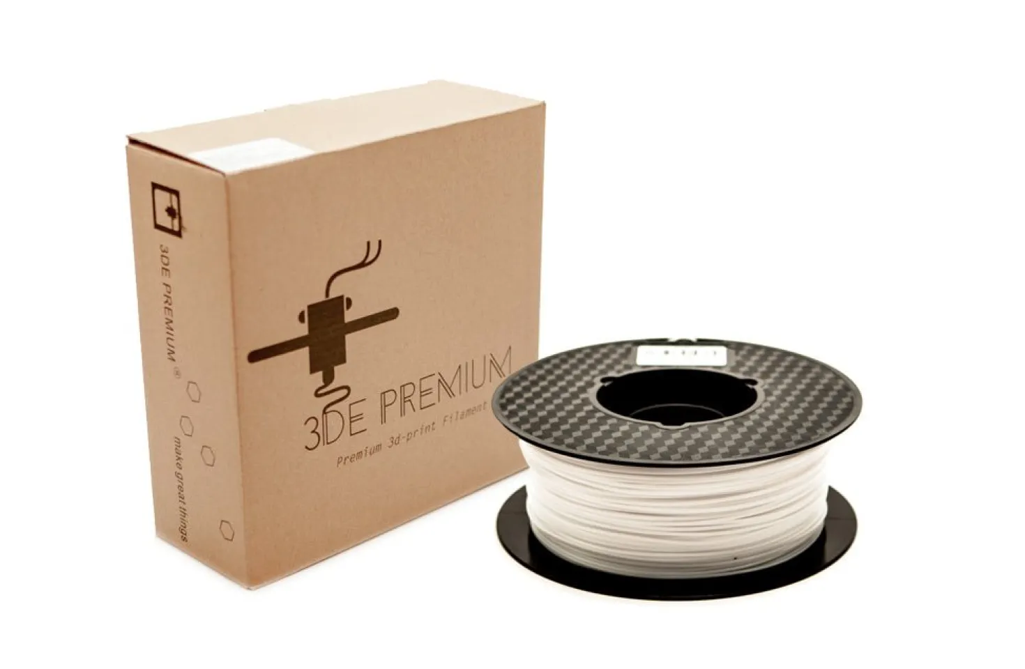 2kg - 3DE Premium - PETG - Solid White - 1.75mm