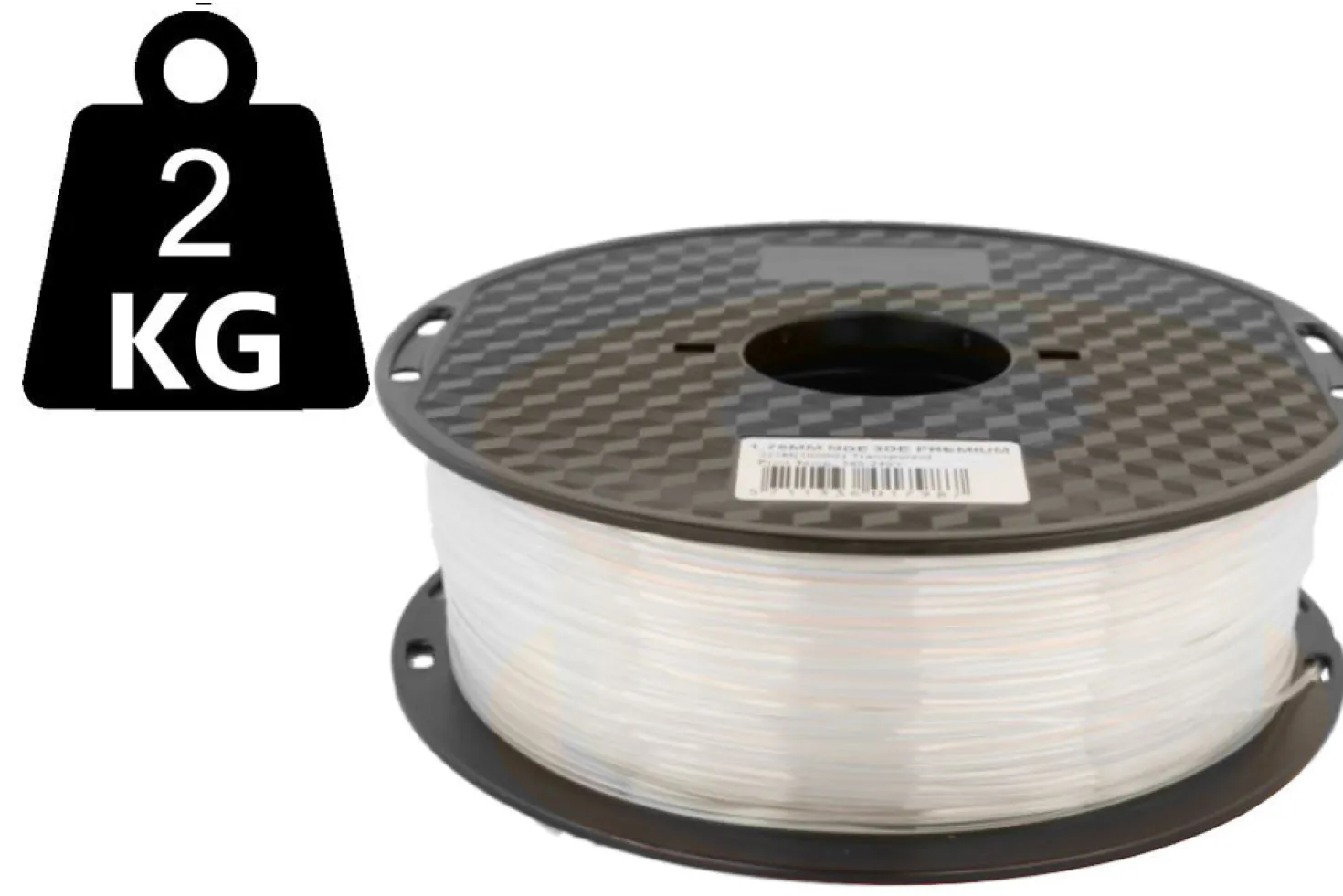 2kg - 3DE Premium - PLA Transparent - 1.75mm