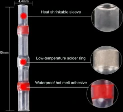 Lodde hylster - Heat Shrink Soldering Sleeve Connector for Wires - 10pcs