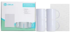 LOKLIK - Bundle - Starter Pack til Auto Tumbler Heat Press - 4x Sublimation Mugs - 325 ml + Sublimation Paper - 120g - 20pcs