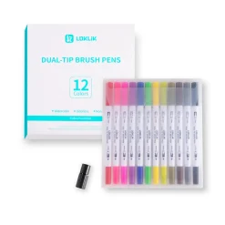 LOKLIK - Dual Tip Brush Pens 12 Colors