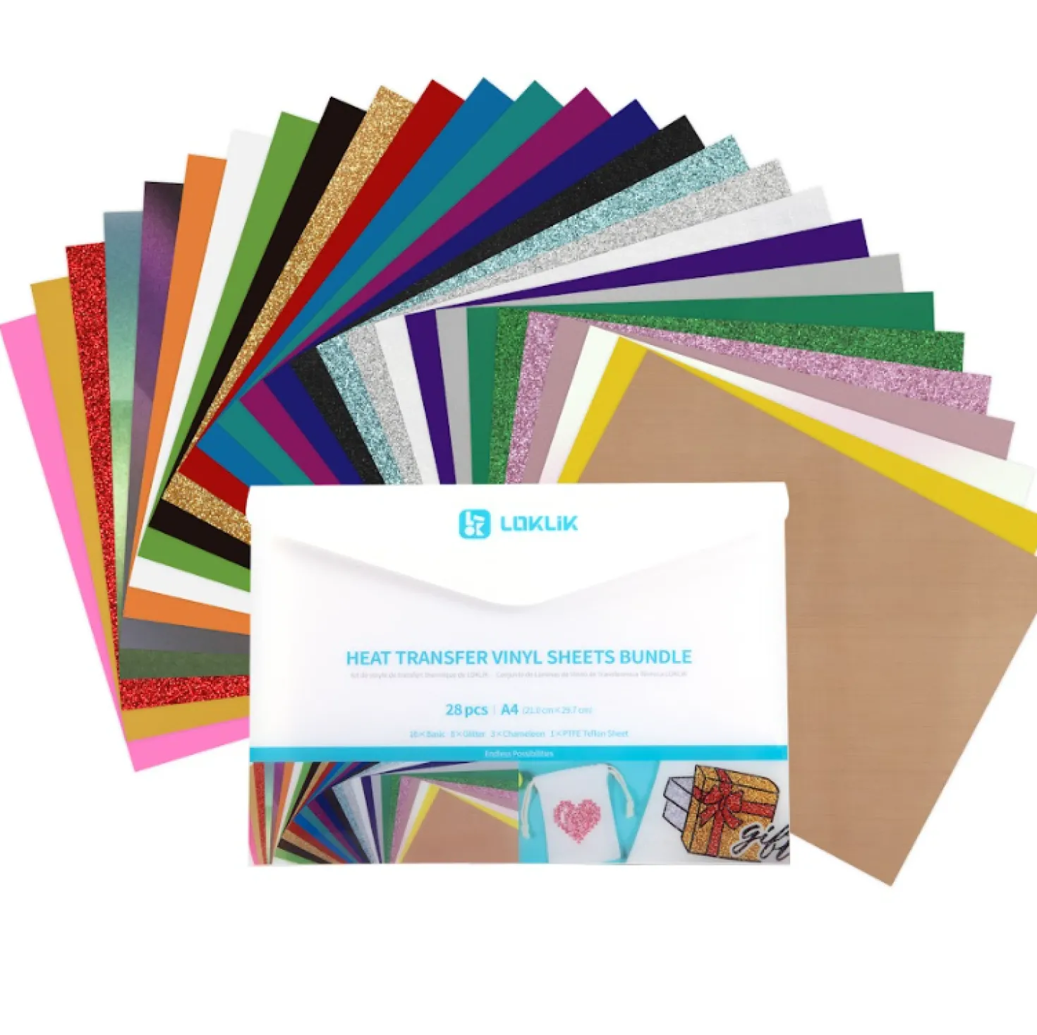 LOKLIK - Heat Transfer Vinyl Material Bundle - A4
