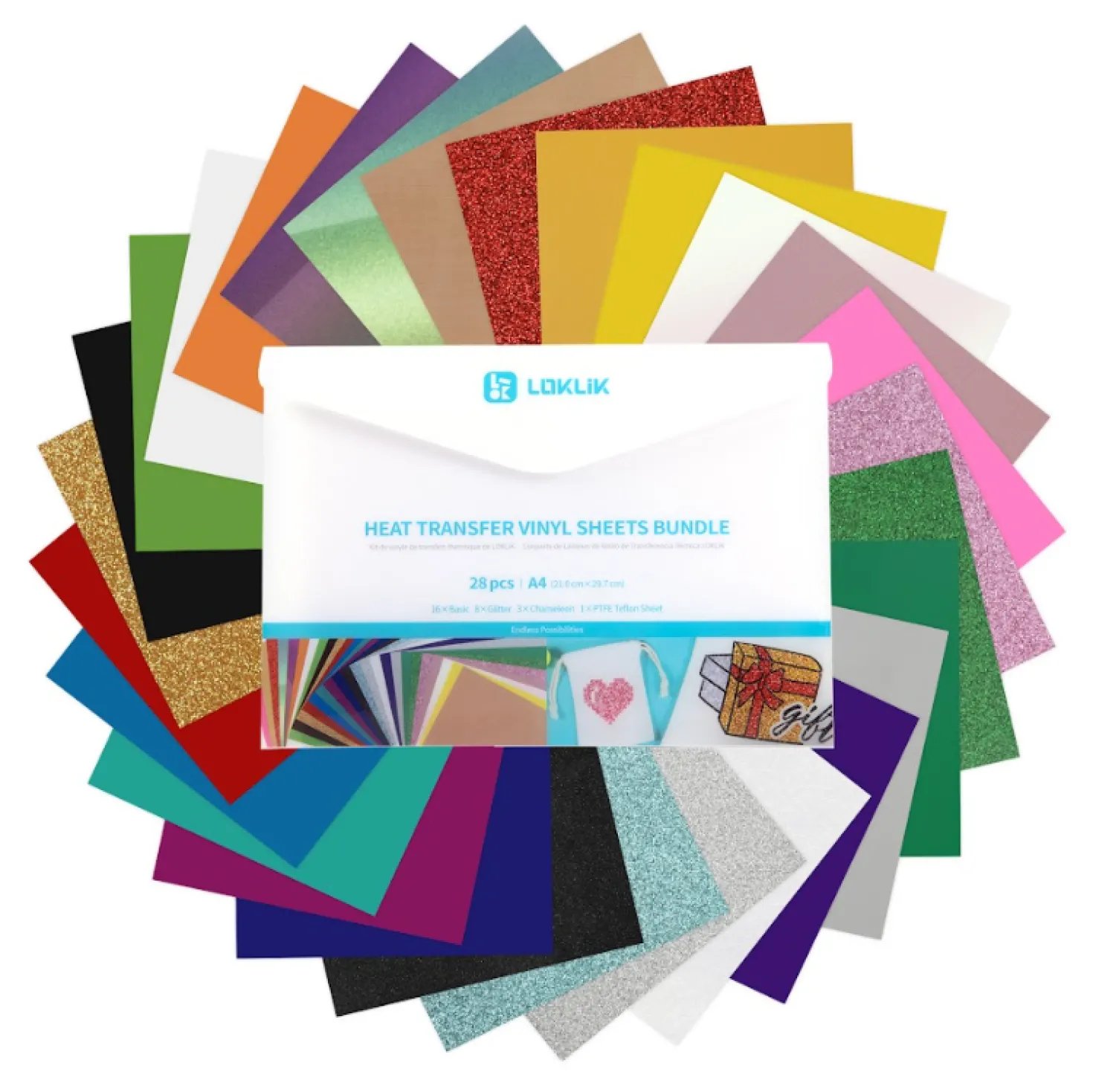 LOKLIK - Heat Transfer Vinyl Material Bundle - A4