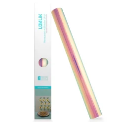 LOKLIK - Permanent Adhesive Vinyl - 30.5cm x 90cm - Holographic Pink