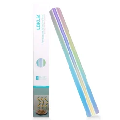 LOKLIK - Permanent Adhesive Vinyl - 30.5cm x 90cm - Holographic Iridescent Silver