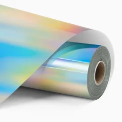 LOKLIK - Permanent Adhesive Vinyl - 30.5cm x 90cm - Holographic Iridescent Silver