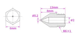 MK8 Brass Narrow - SpiderNozzle - 1.75mm (Pick a size) Ex Ender 3 PRO