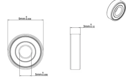 MR95ZZ Ball Bearings 5x9x3mm - 1pcs
