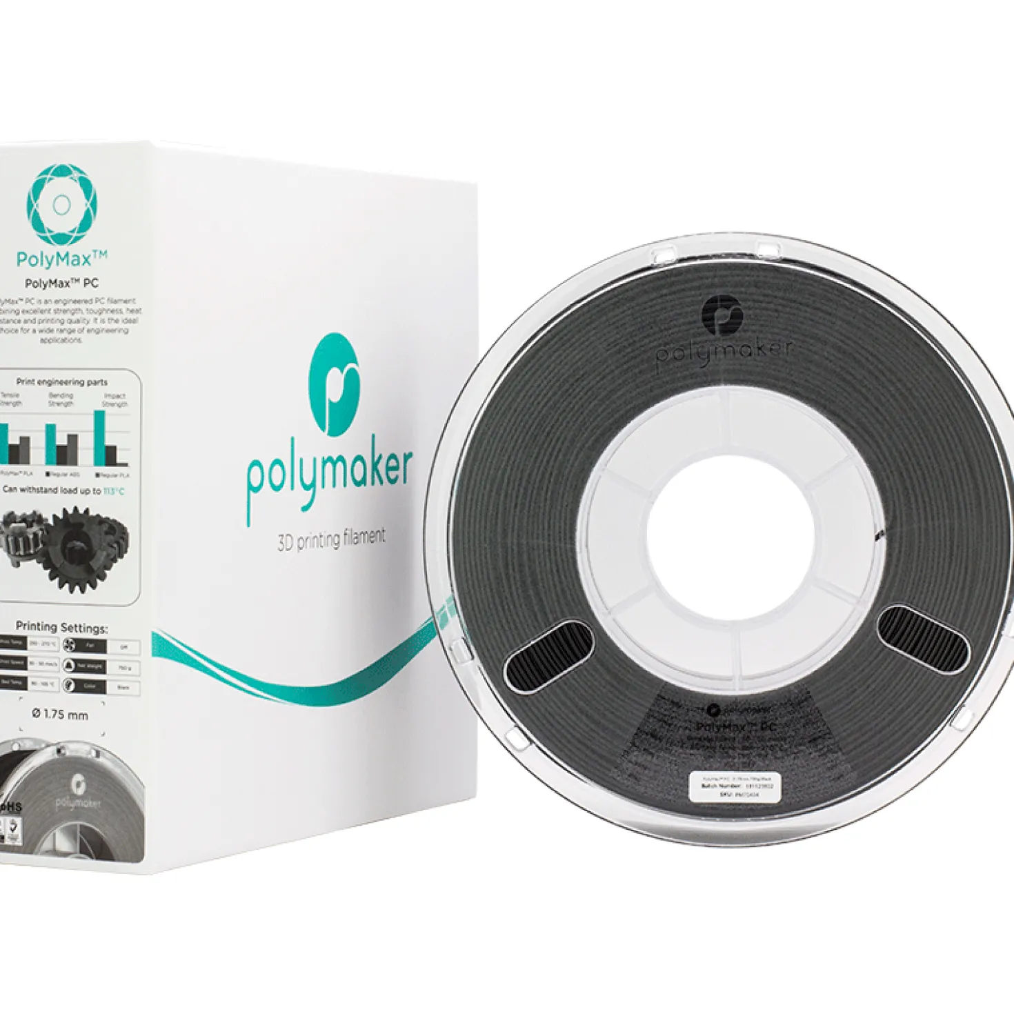 Polymaker Polymax - Tough PC - Black - 1.75mm - 750g