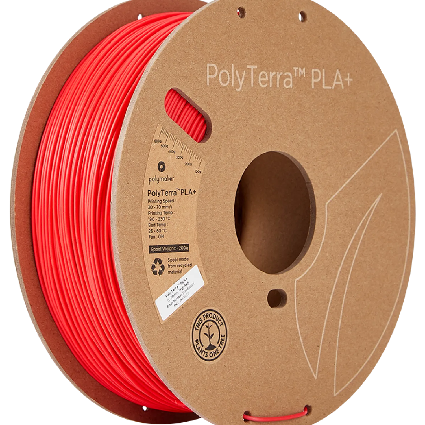 Polymaker - PolyTerra PLA+ - Red - 1.75mm - 1kg