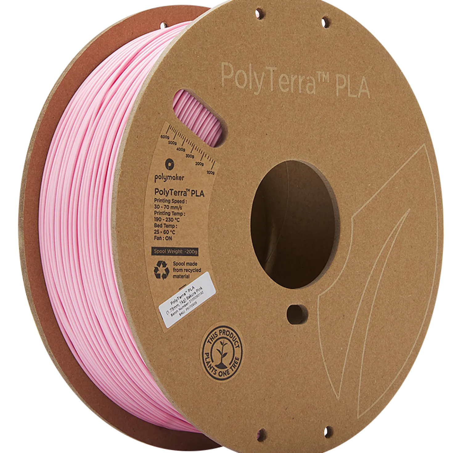 Polymaker - PolyTerra PLA - Sakura Pink - 1.75mm - 1kg