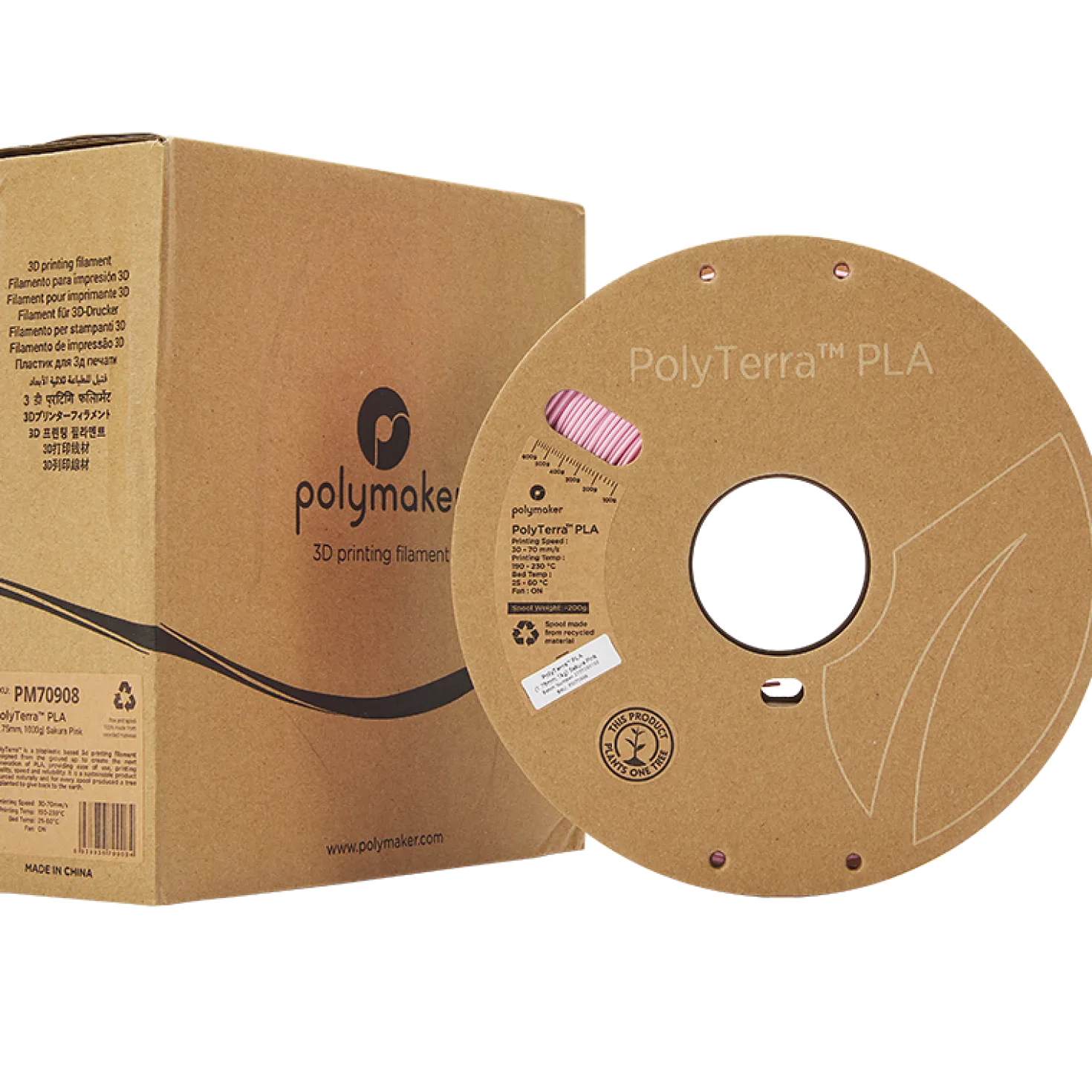 Polymaker - PolyTerra PLA - Sakura Pink - 1.75mm - 1kg