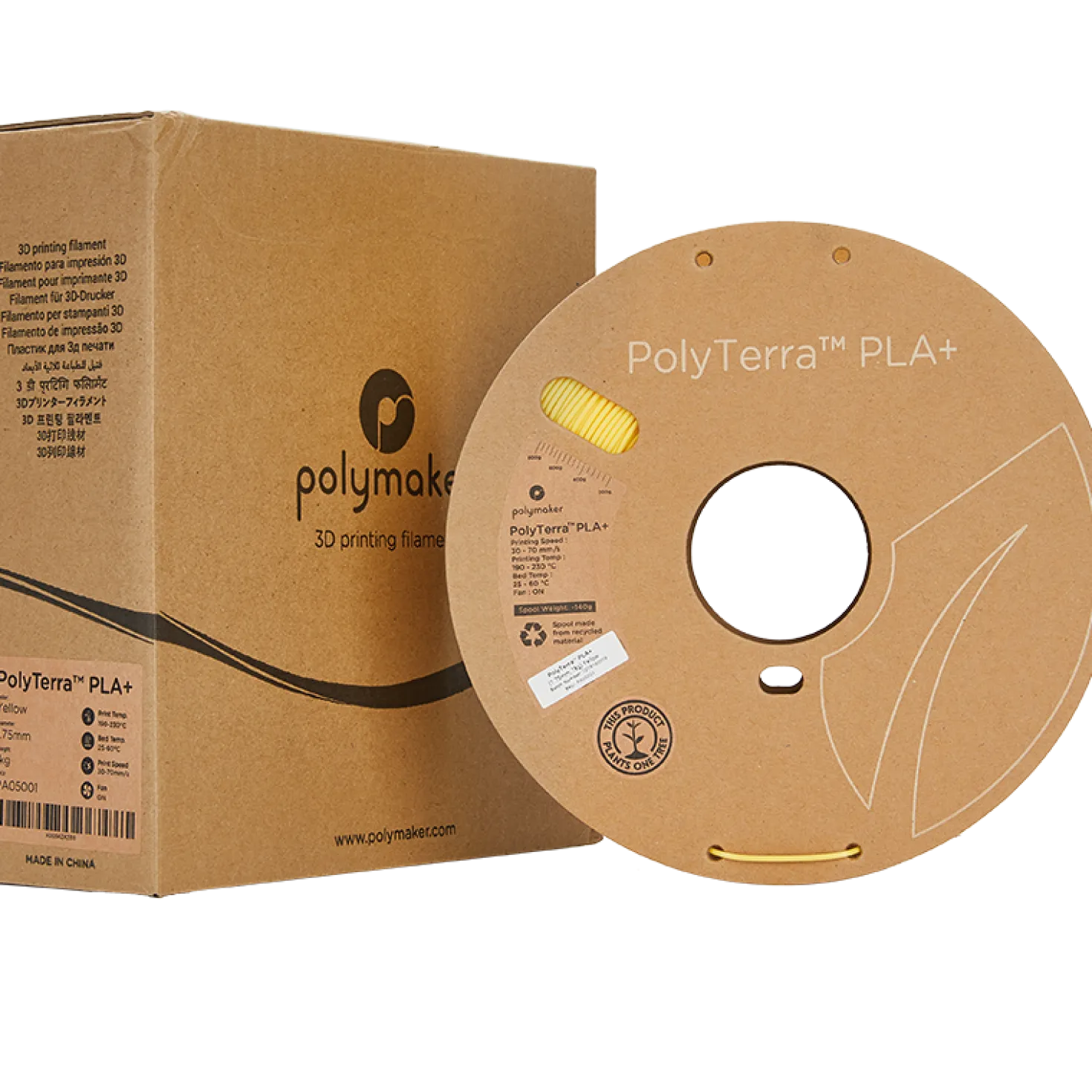 Polymaker - PolyTerra PLA+ - Yellow - 1.75mm - 1kg