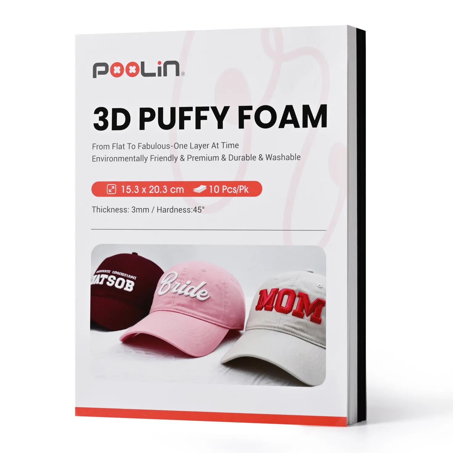 PooLin - 3D Puff Broderiskum - 3mm
