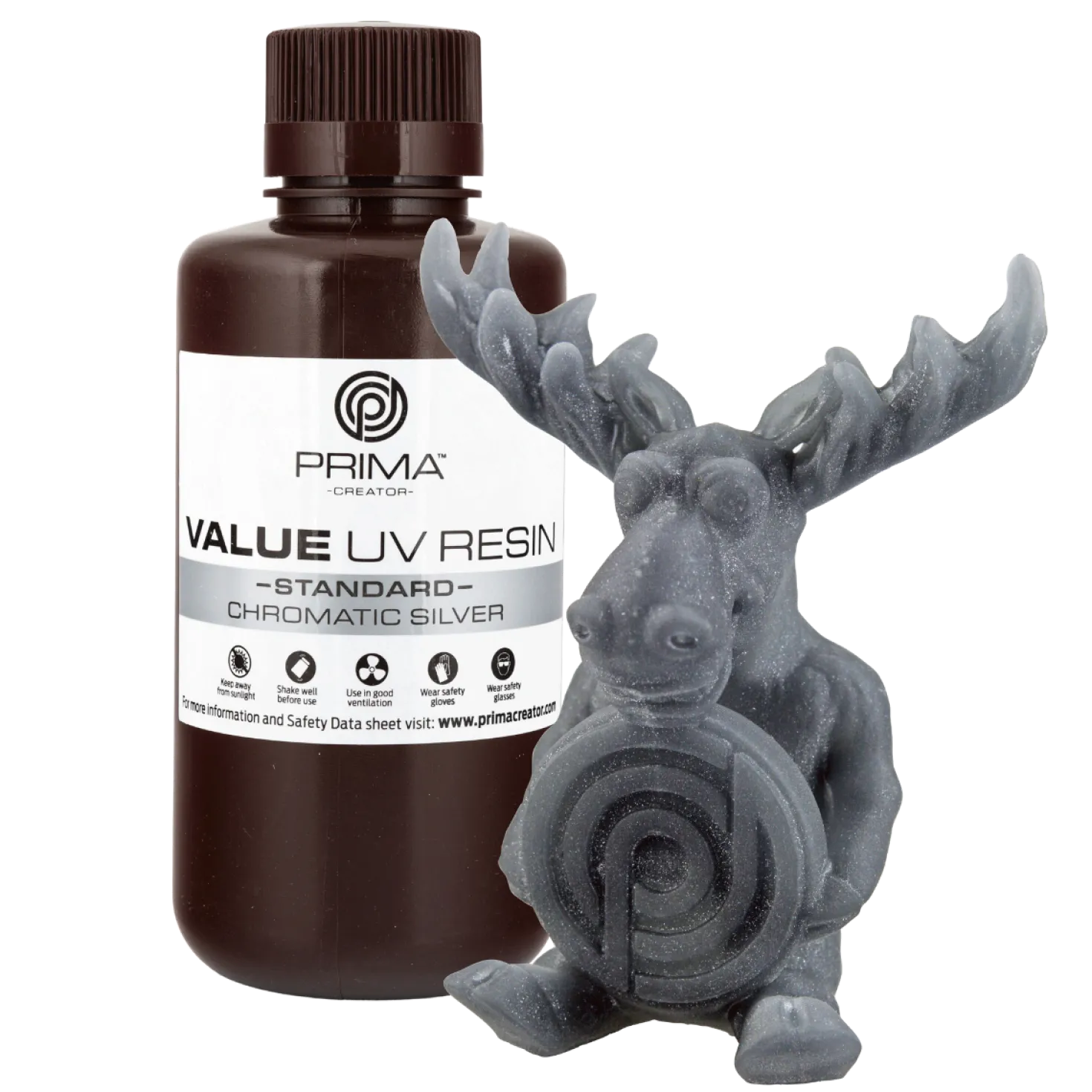 PrimaCreator Value UV-DLP Standard Resin - Chromatic Silver - 500ml