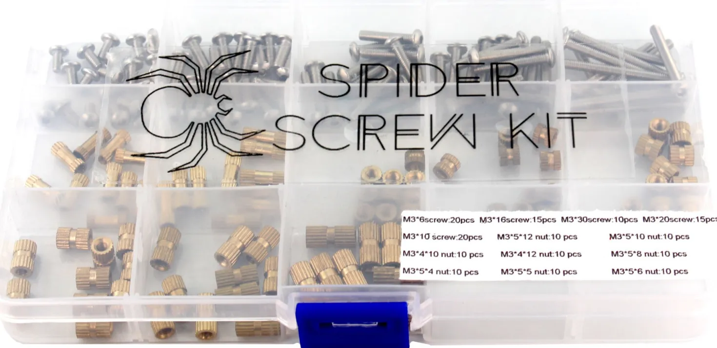 SpiderScrew Kit with Knurls - M3 - 80 pcs