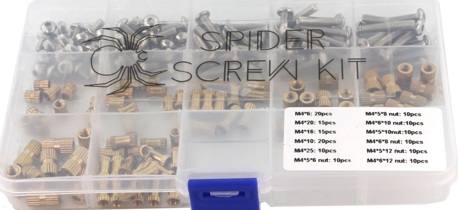SpiderScrew Kit with Knurls - M4 - 80 pcs
