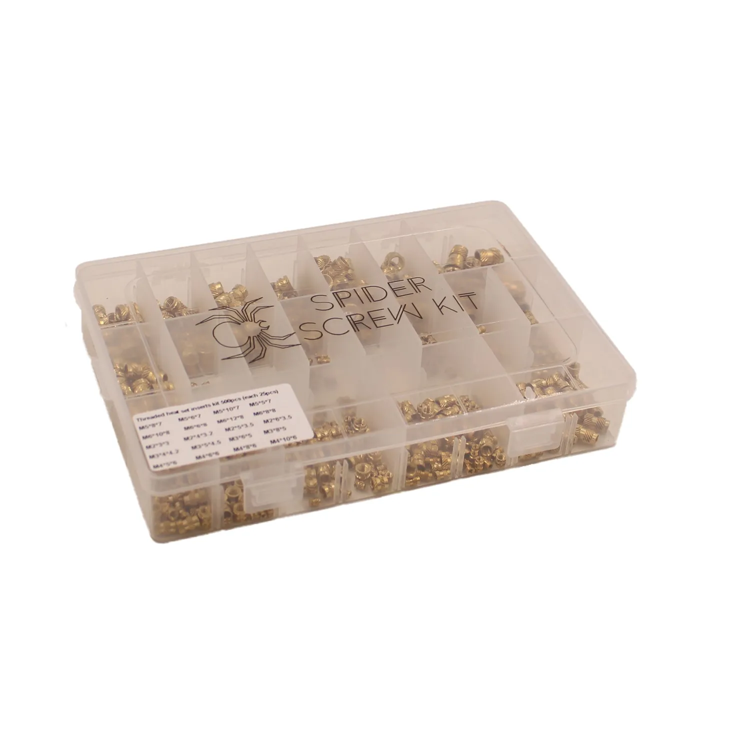 Spider - Threaded Heat Inserts Kit - 500 pcs