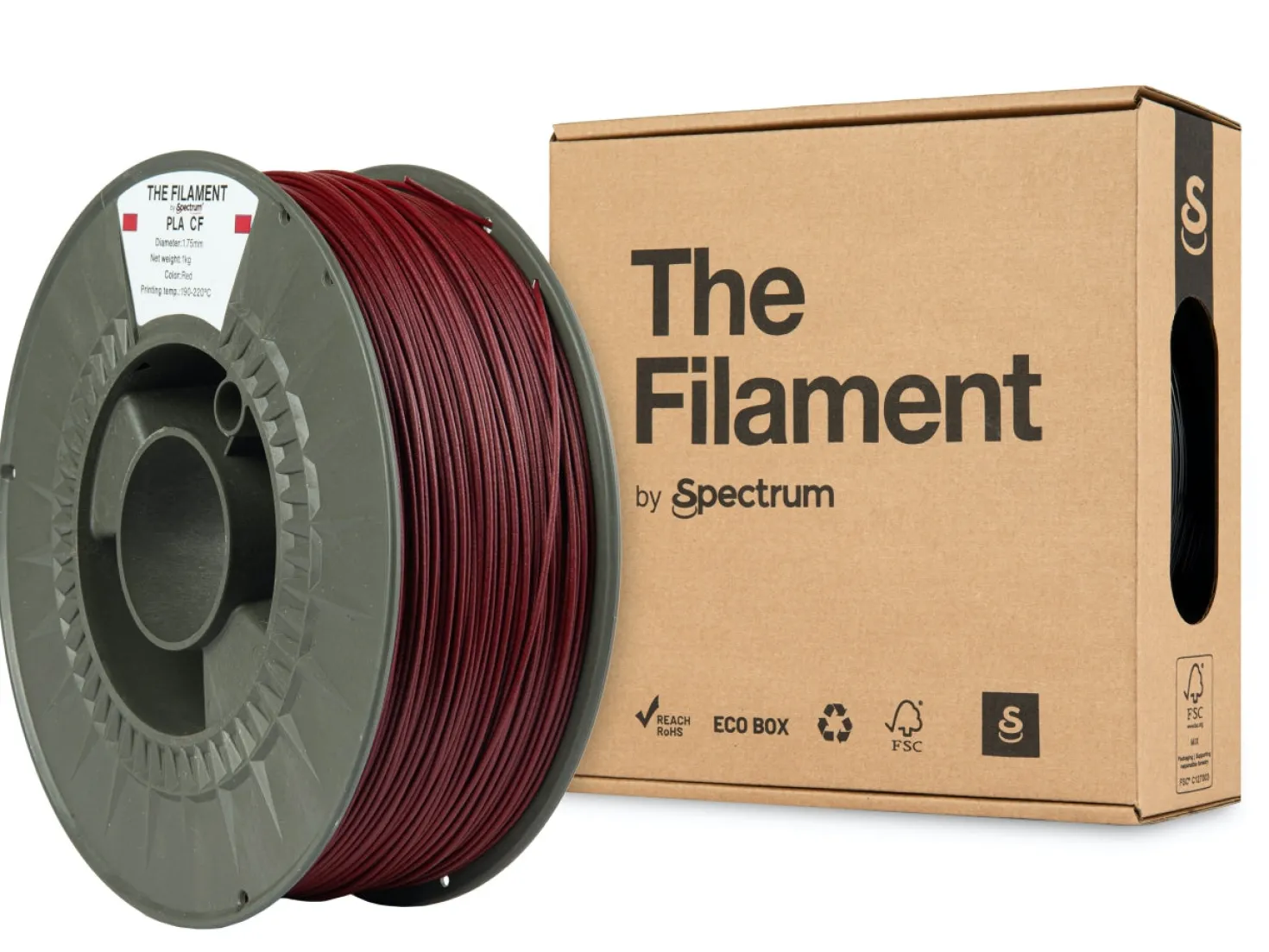 The Filament - PLA CF - Red - 1.75mm 1kg