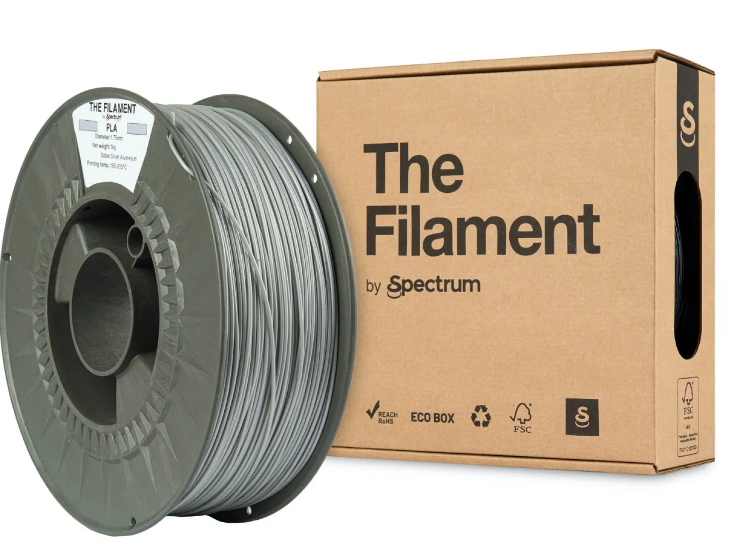 The Filament - PLA - Silver Aluminium - 1.75mm - 1kg