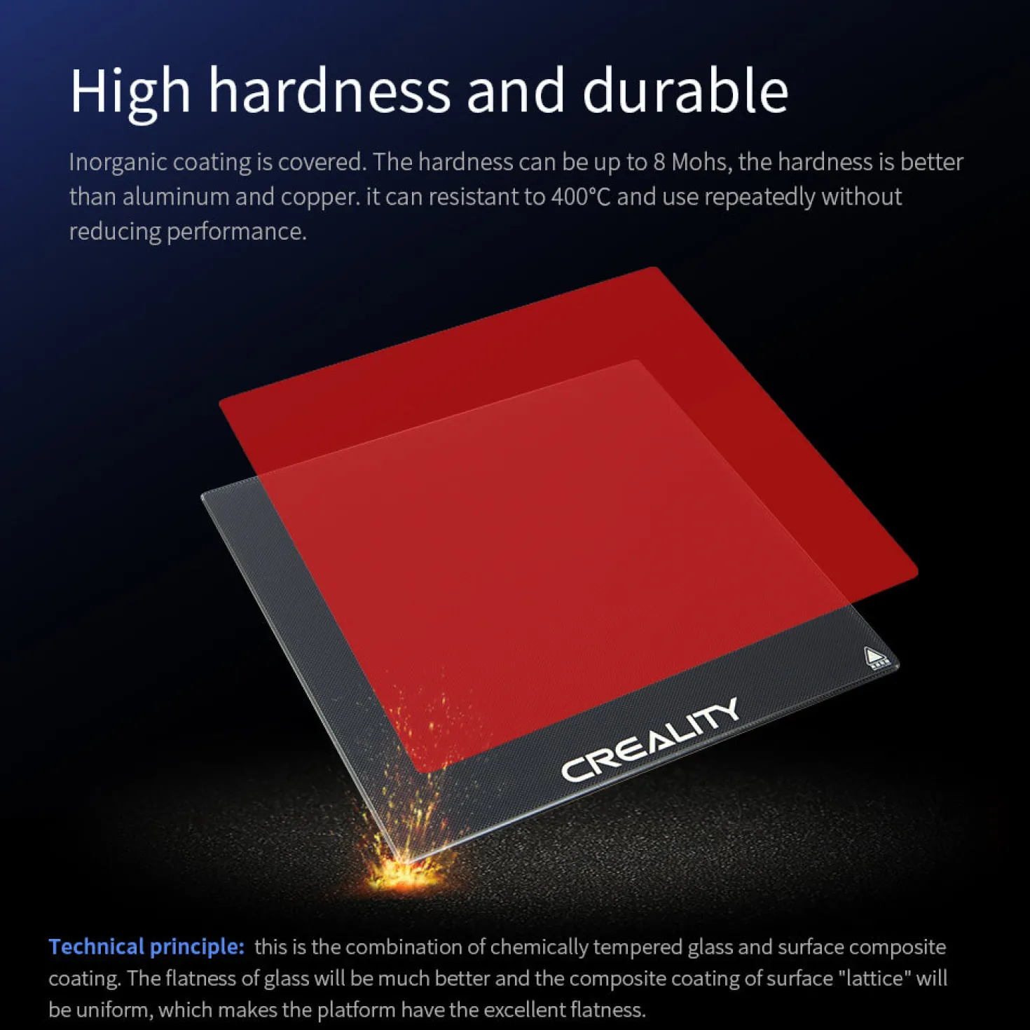 (UDGÅR) - Creality 3D - Carborundum Glass Plate - CR-6 MAX - 420x430mm