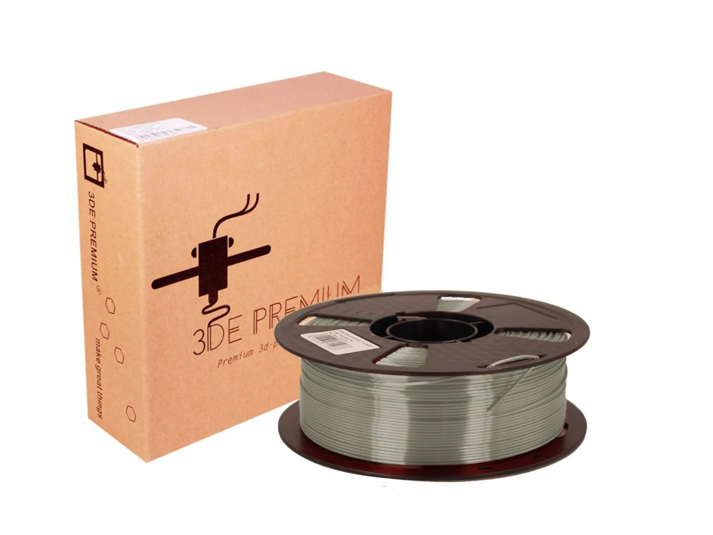 (UDGÅR) 3DE Premium - PLA High Speed - Silky Silver - 1.75mm - 1kg