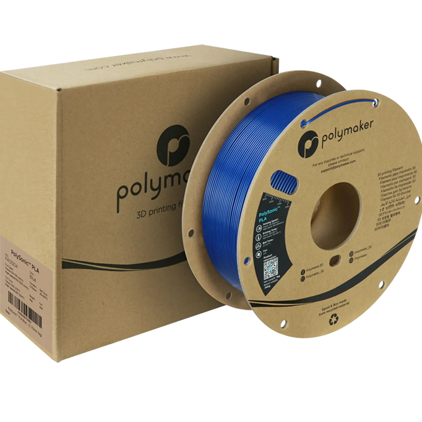 (UDGÅR) - Polymaker - Polysonic - High Speed PLA - Blue - 1.75mm - 1kg