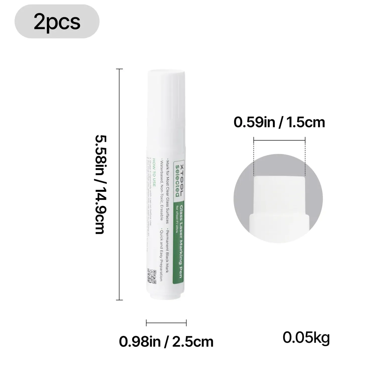 xTool - Black Laser Marking Pen for Glass (2pcs)